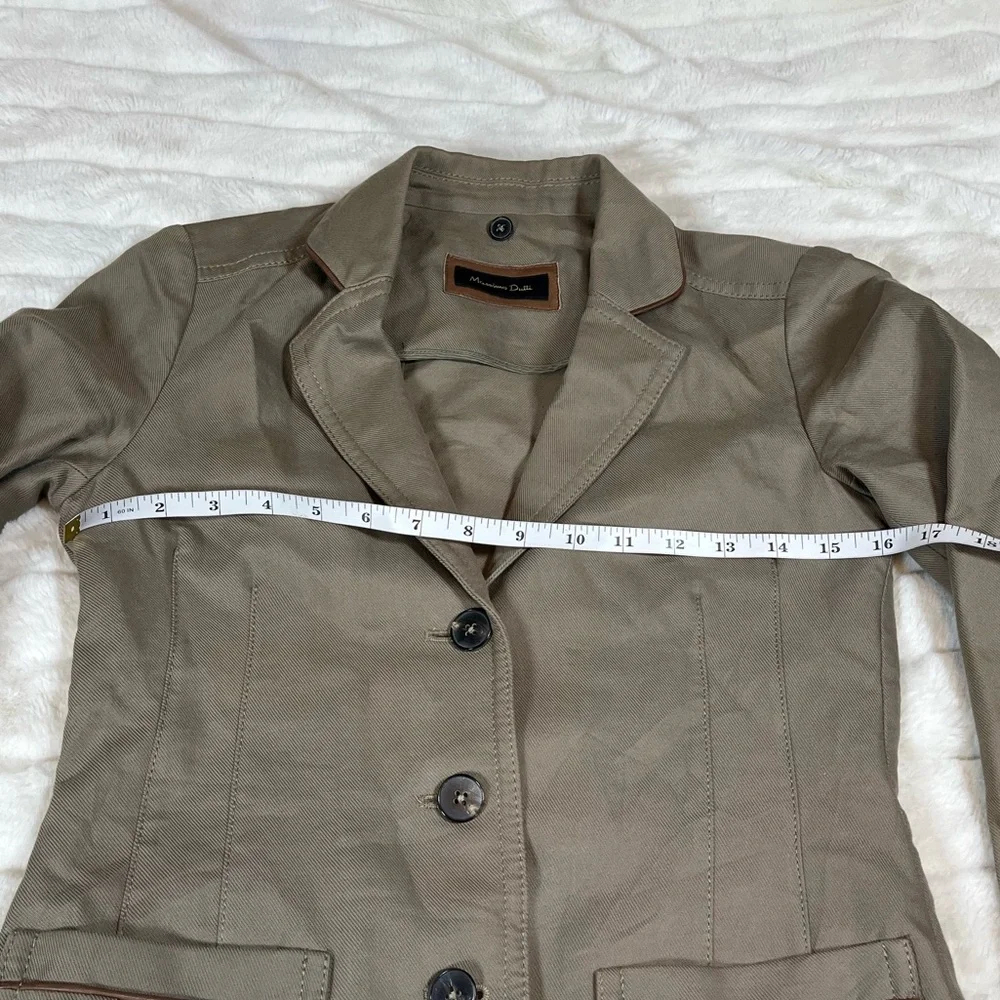 Massimo Dutti XS/S Khaki Green Fall Winter Workwear Preppy Forestcore Blazer NYC